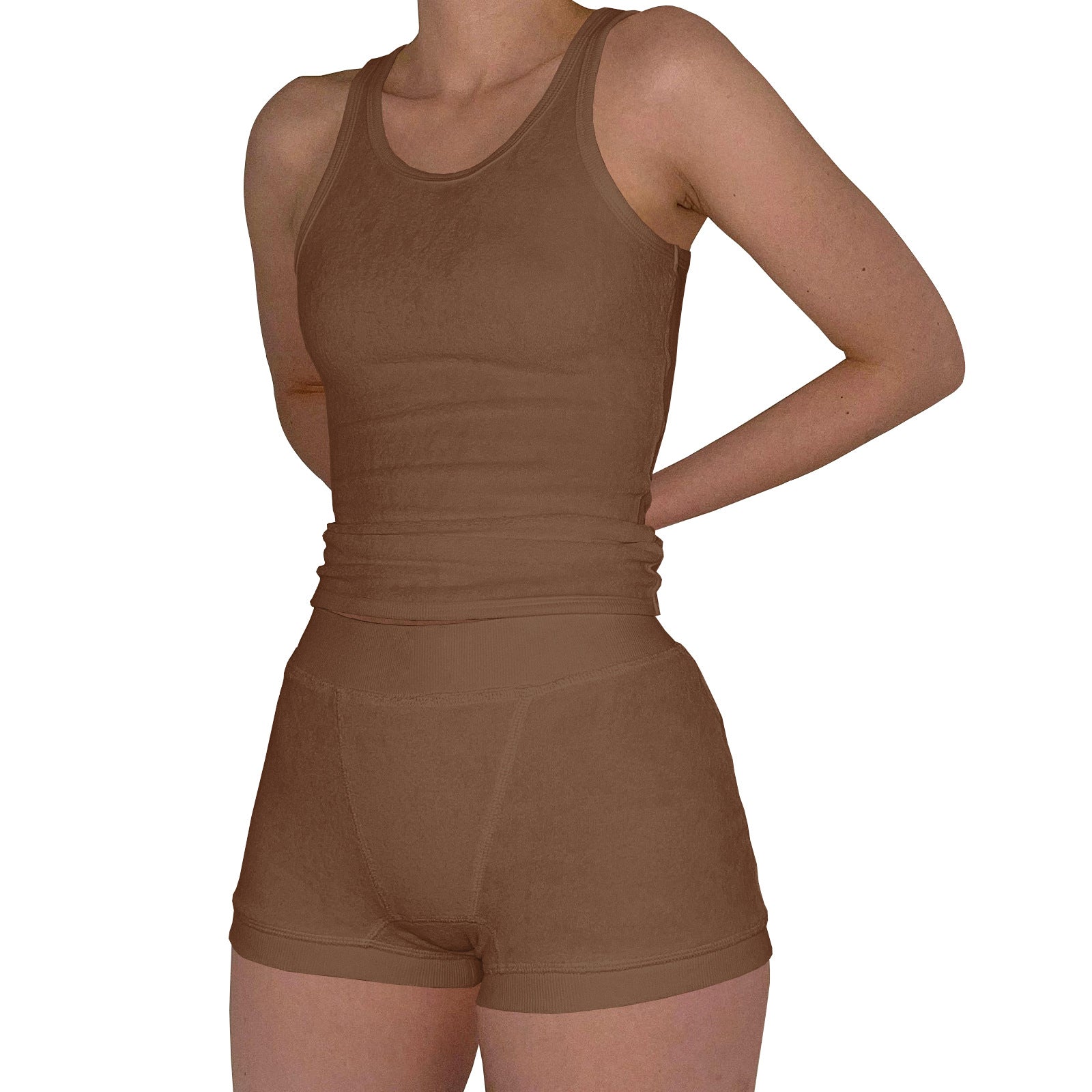 Women's Cozy Casual Cotton Ribbed Solid Two-Piece Set 9