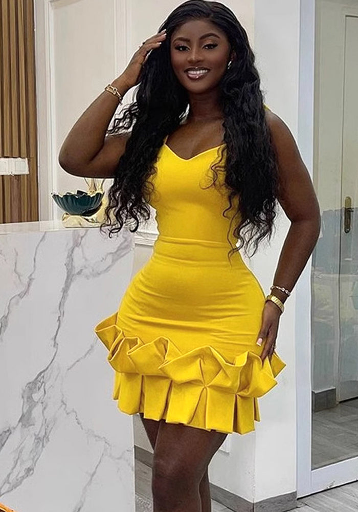 Women Pleated Lace Backless Bodycon Dress