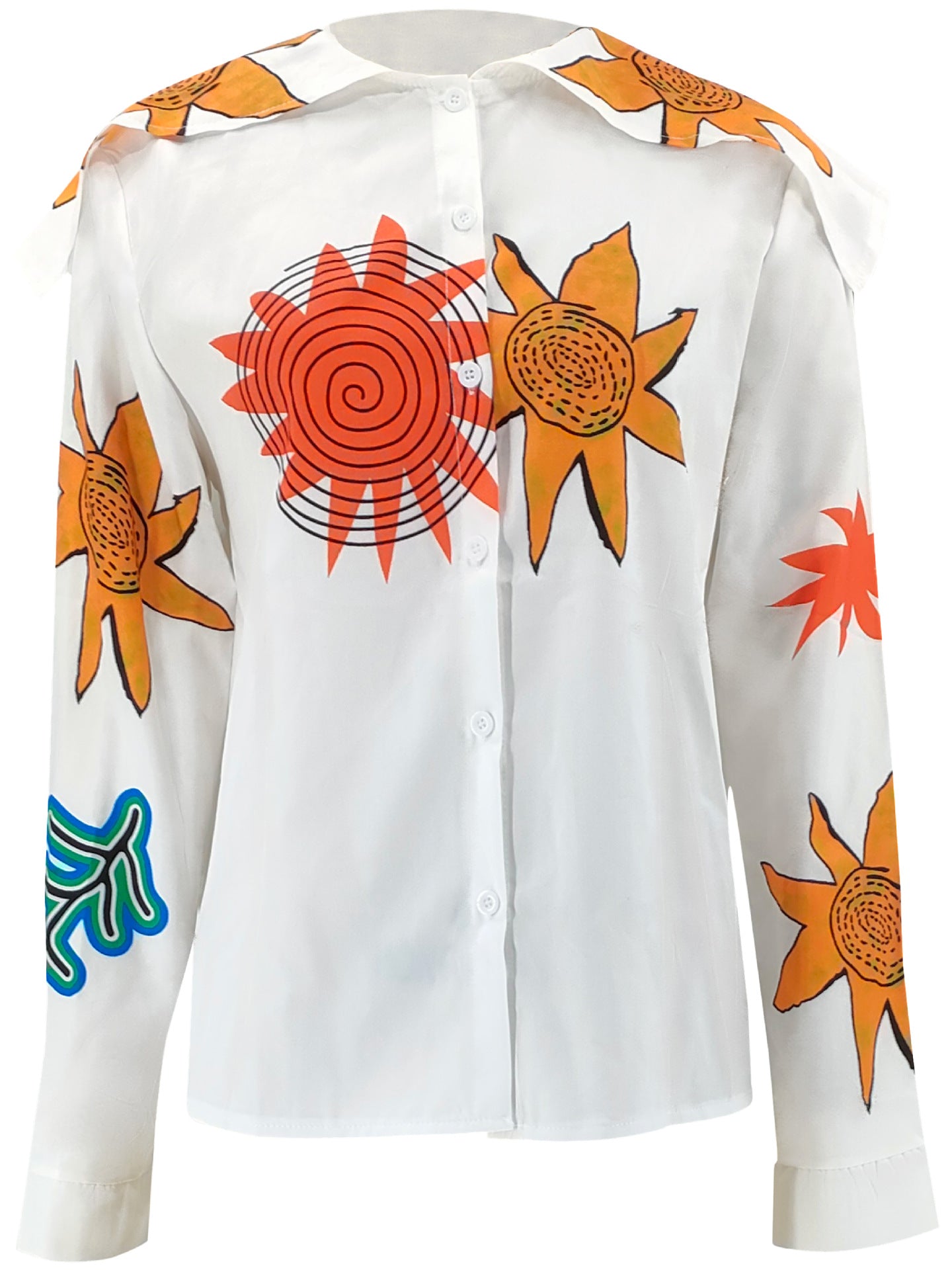 Women's Autumn Winter Print Button Long Sleeve Shirt 10