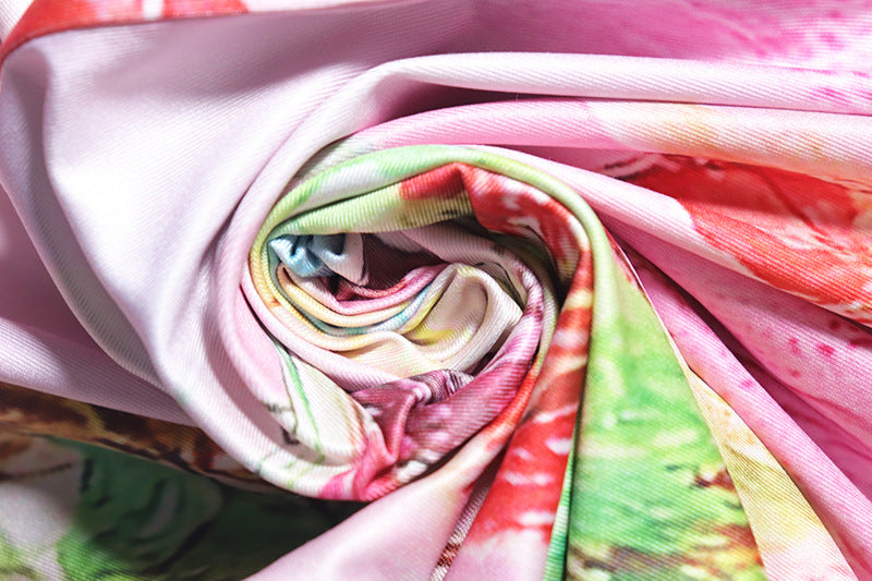 Women Printed Round Neck Long Sleeve Bodycon Maxi Dress 23