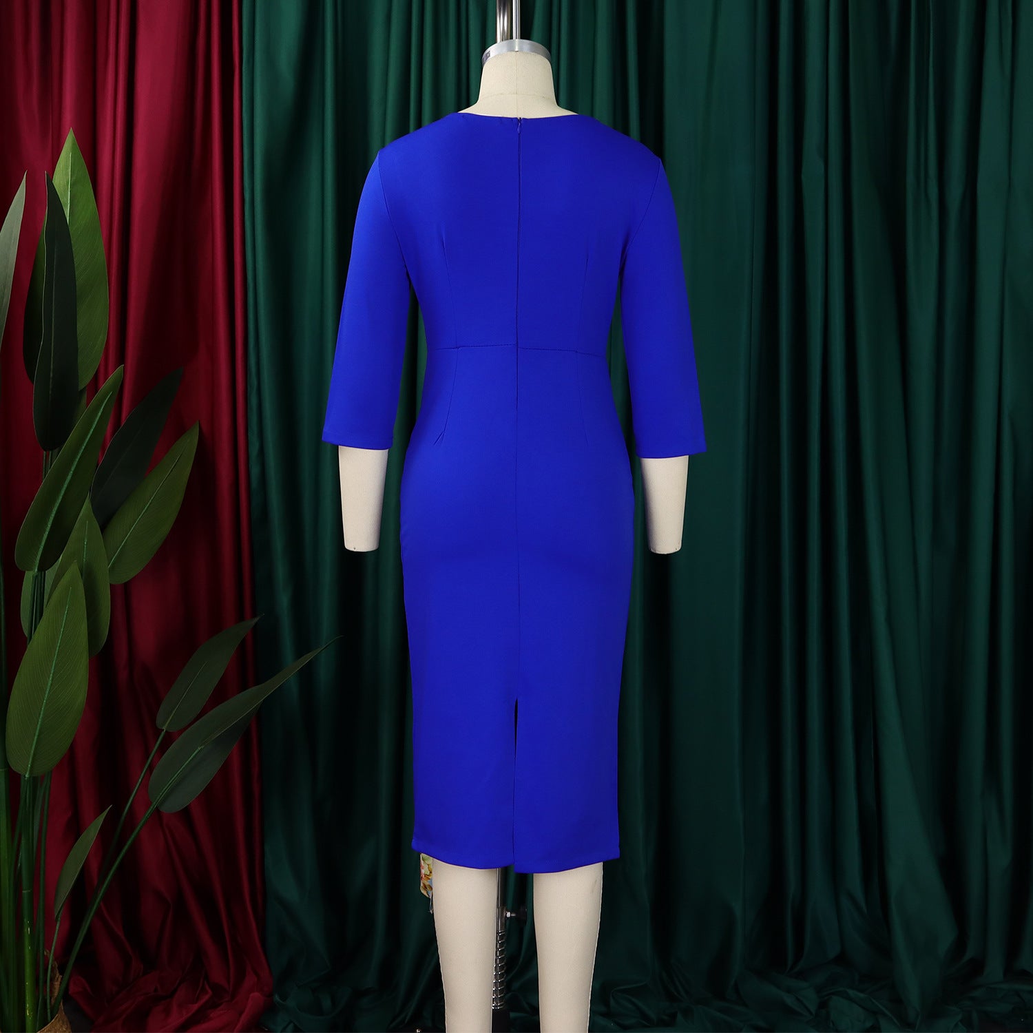 Plus Size Women's Chic OL Elegant Patchwork African Dress 10