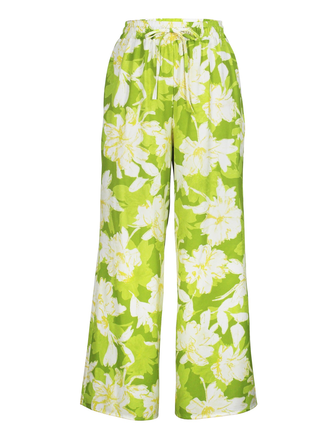 Women Elegant V-neck Short Sleeve Top and Long Pants Casual Two-piece Set 11