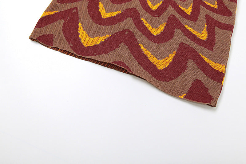 Fall Women knitting contrasting color sexy Bodycon dress 15