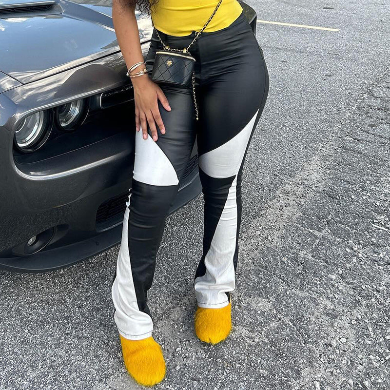 Women Sports Contrast Color Pants 3