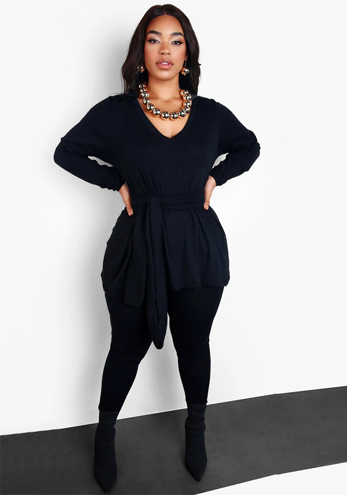 Women Fall and Winter Lace-up Top Long Pants Casual two-piece set