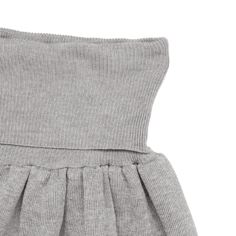 Casual Round Neck Short Crop Knit Long-Sleeve Top & Skirt Two-Piece Set 7