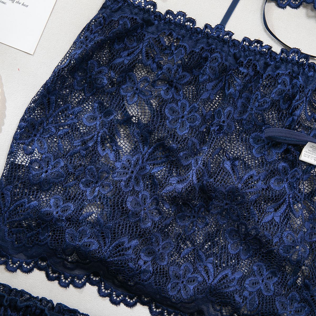 Women lace lace-up with cross-cut see-through lingerie set with sexy lingerie 18