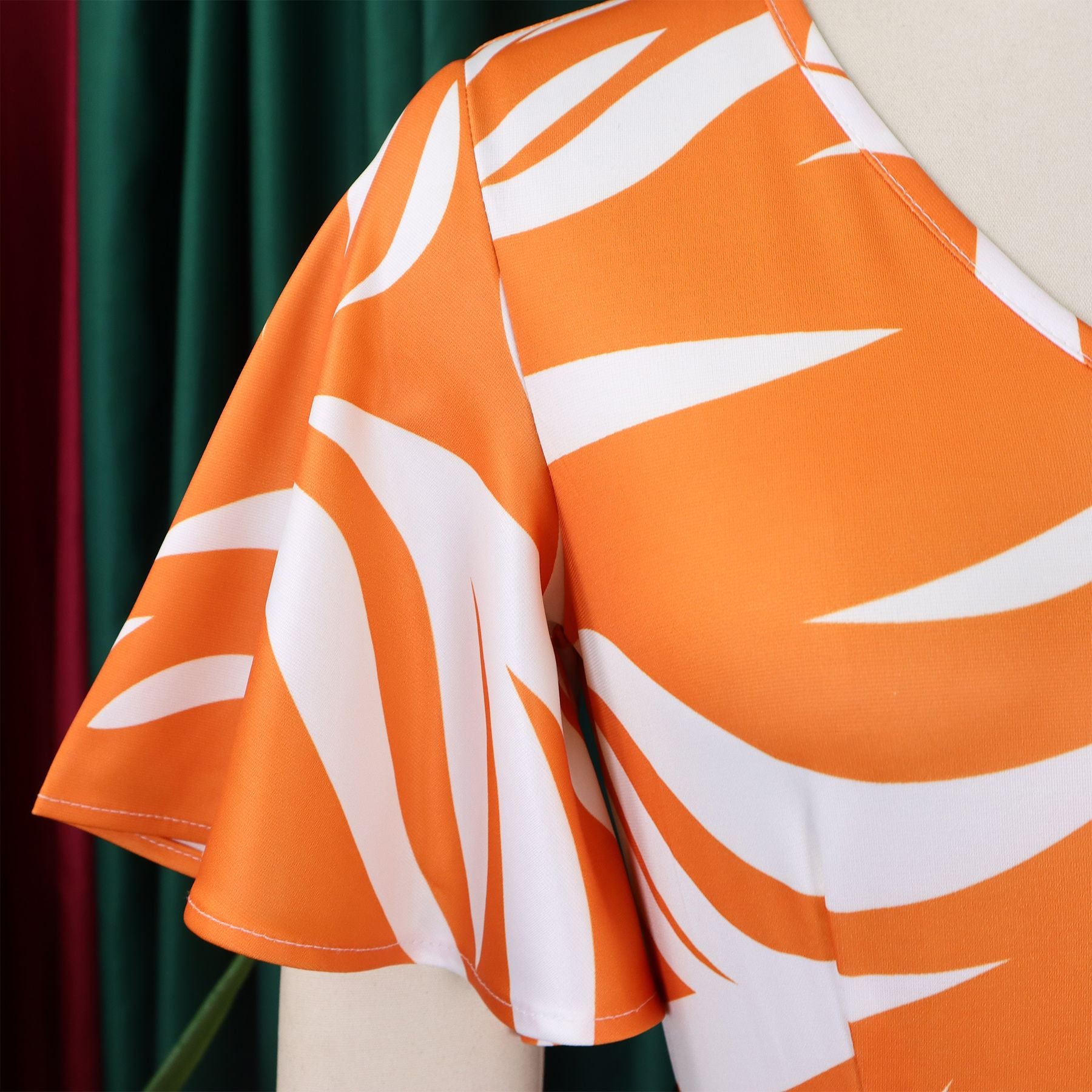 Summer Fashion Chic Women's Belt Print African Plus Size Midi Dress 23