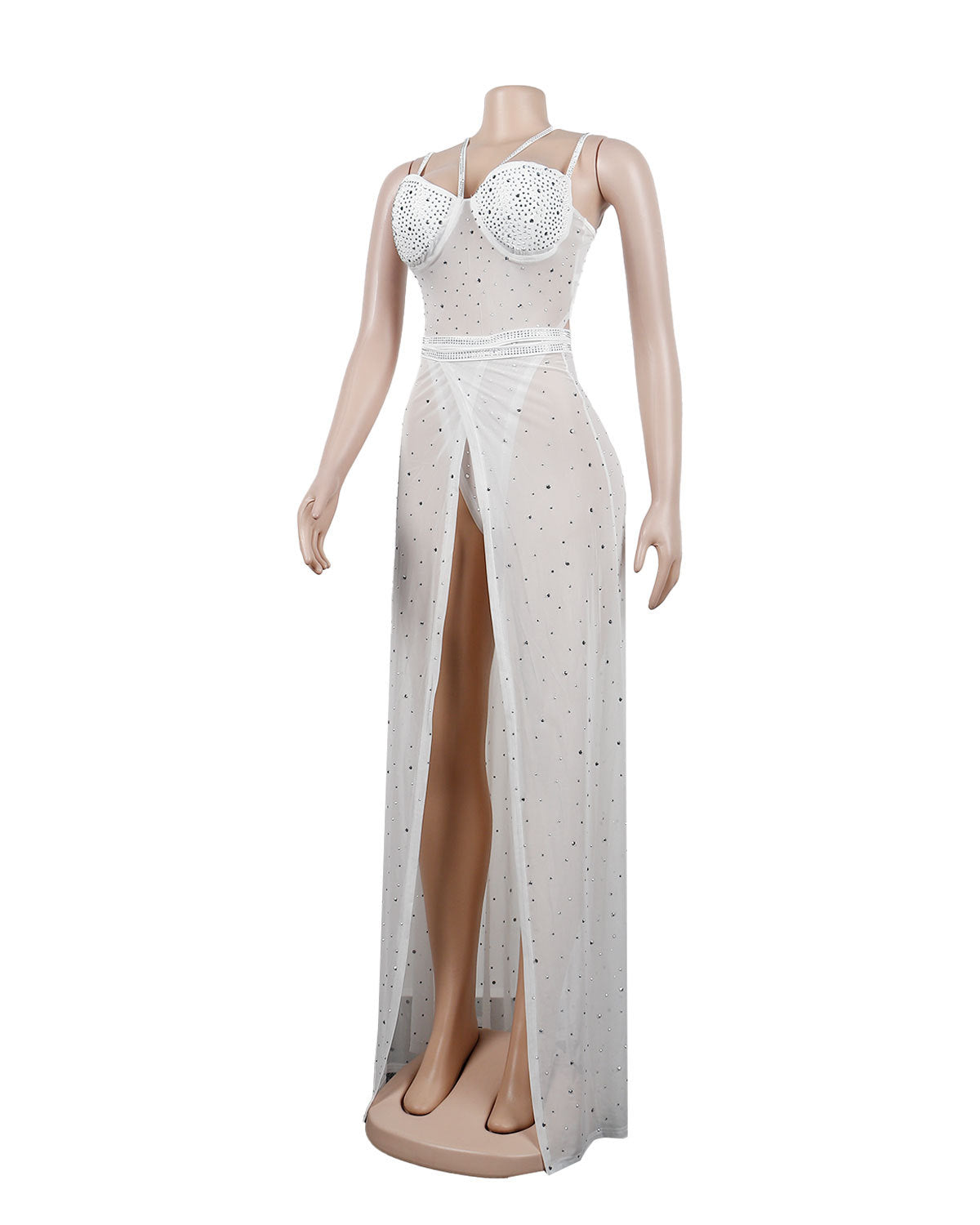 Women Beaded suspenders dress two-piece set 11