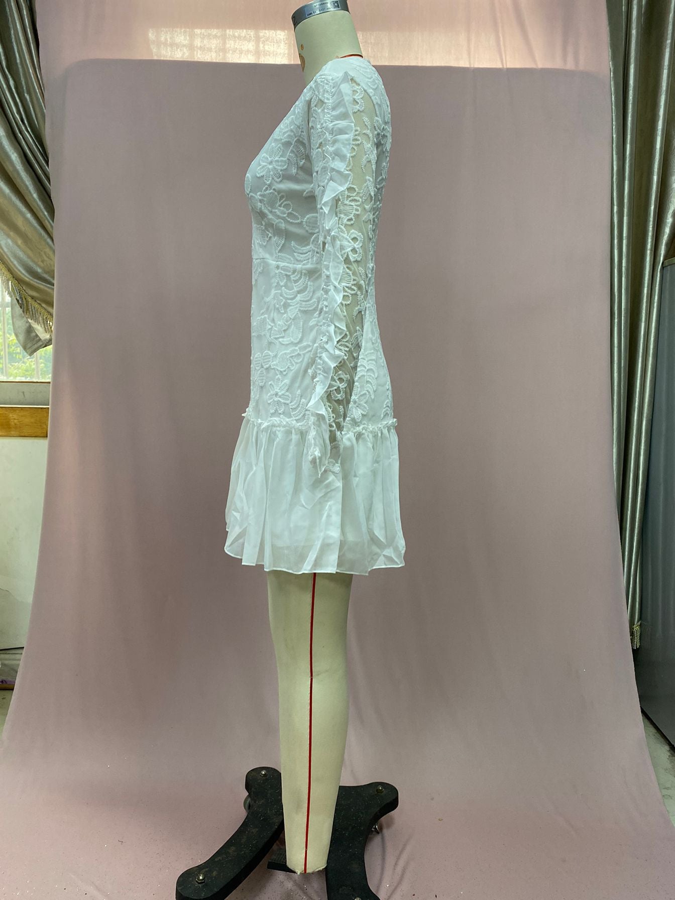 Summer Women embroidered sexy lace dress 6