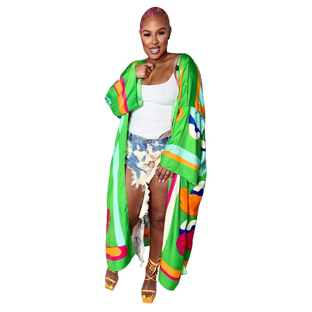 Women Casual Long Sleeve Print Robe 28