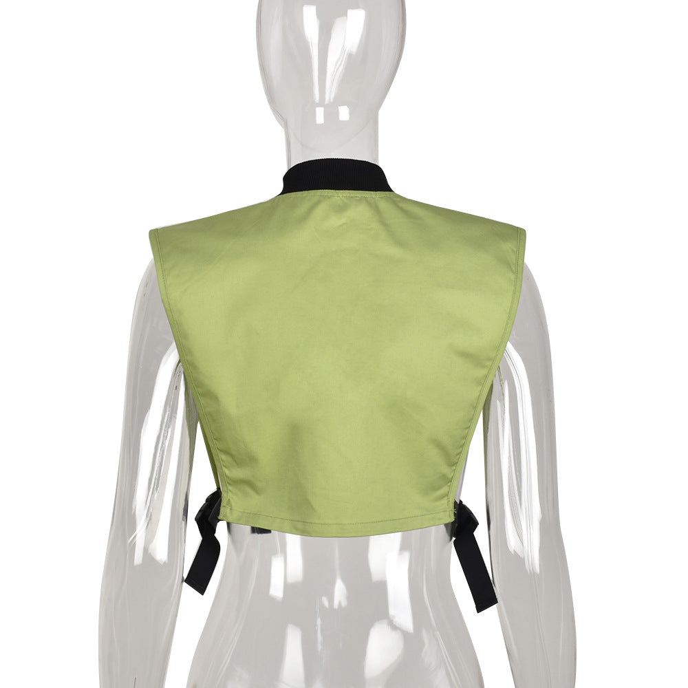 Women trendy pocket sleeveless vest Top 16