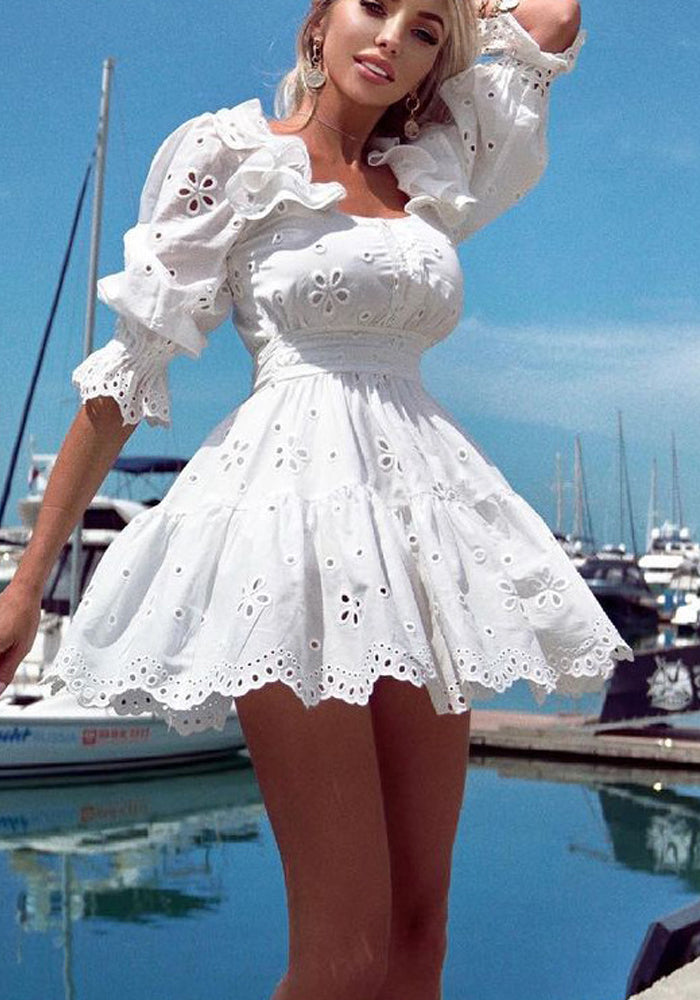 Autumn Winter Women'S Solid Color Fashion Chic Mini Dress