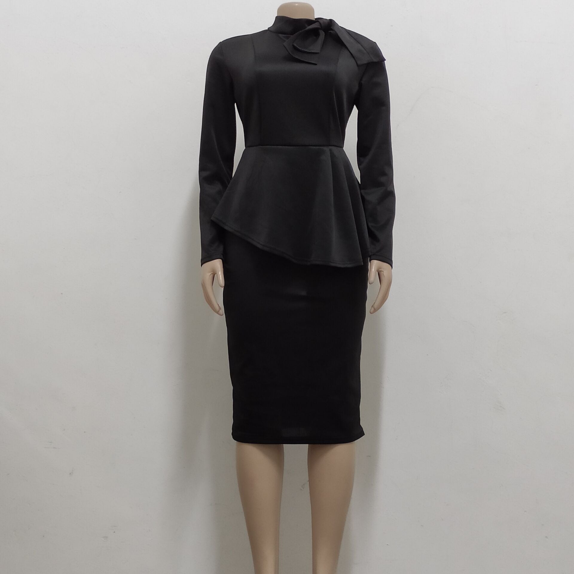 Women sexy diagonal bow dress 37