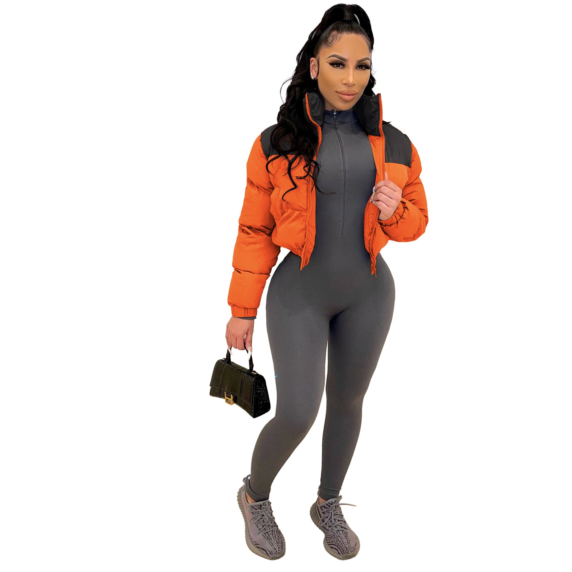 Autumn Winter Women's Coat Trendy Cotton-padded Short Jacket 14