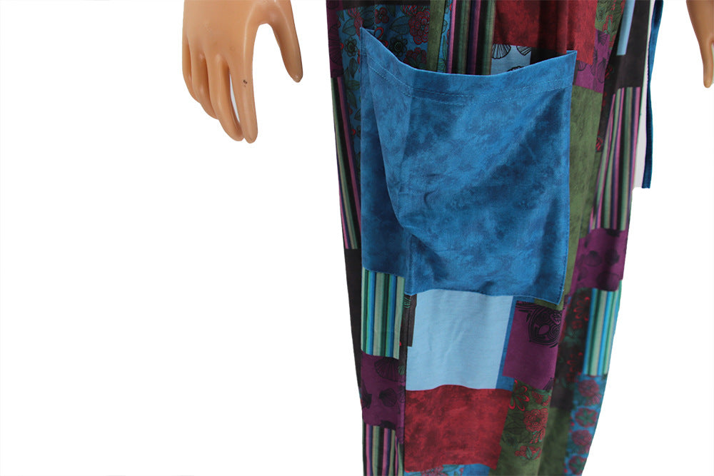 Plus Size Sexy Women's Irregular Printed Wide Leg Loose Street Pants 13