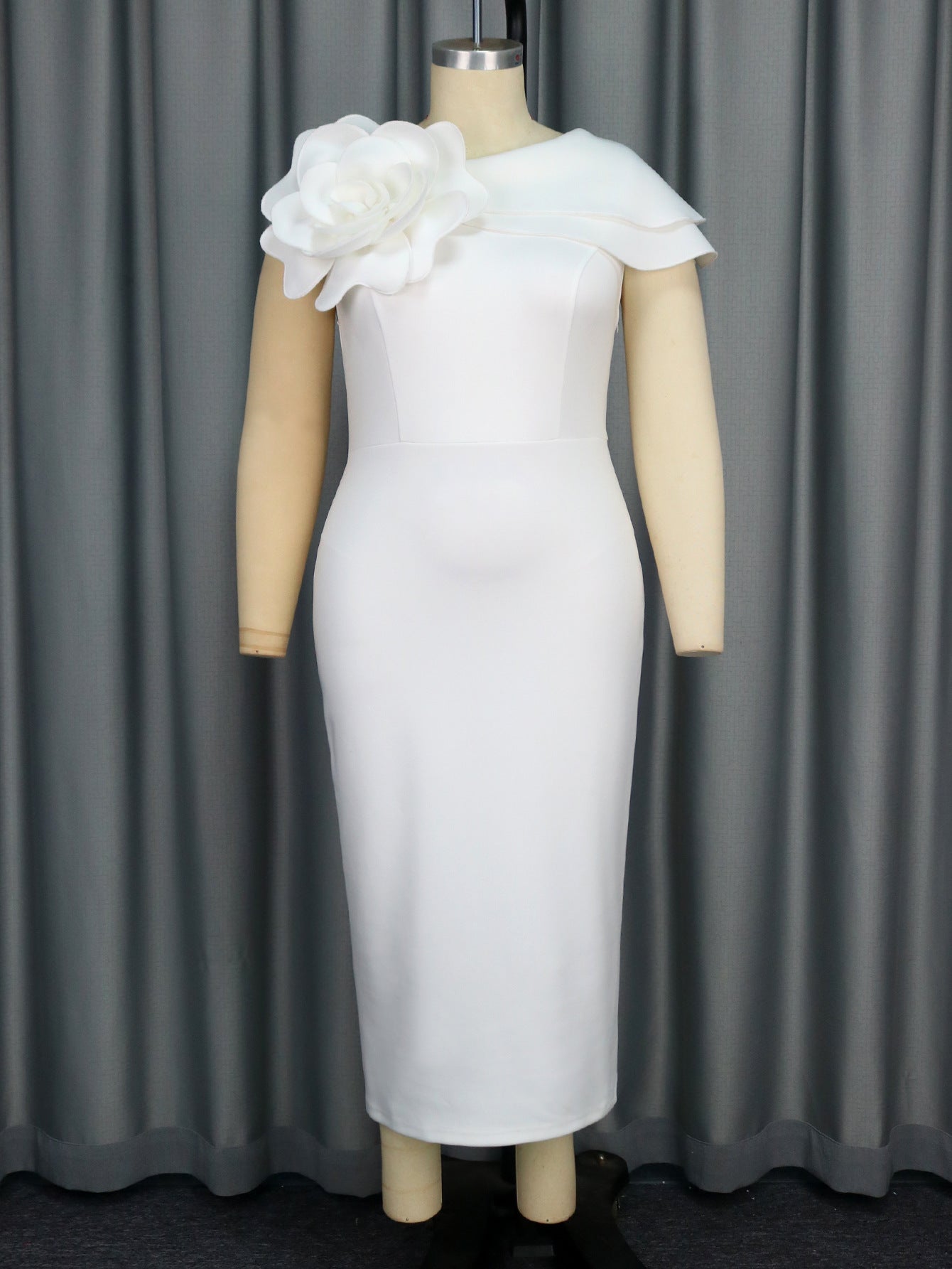 Women Formal Party Round Neck Sleeveless Floral Dress 9