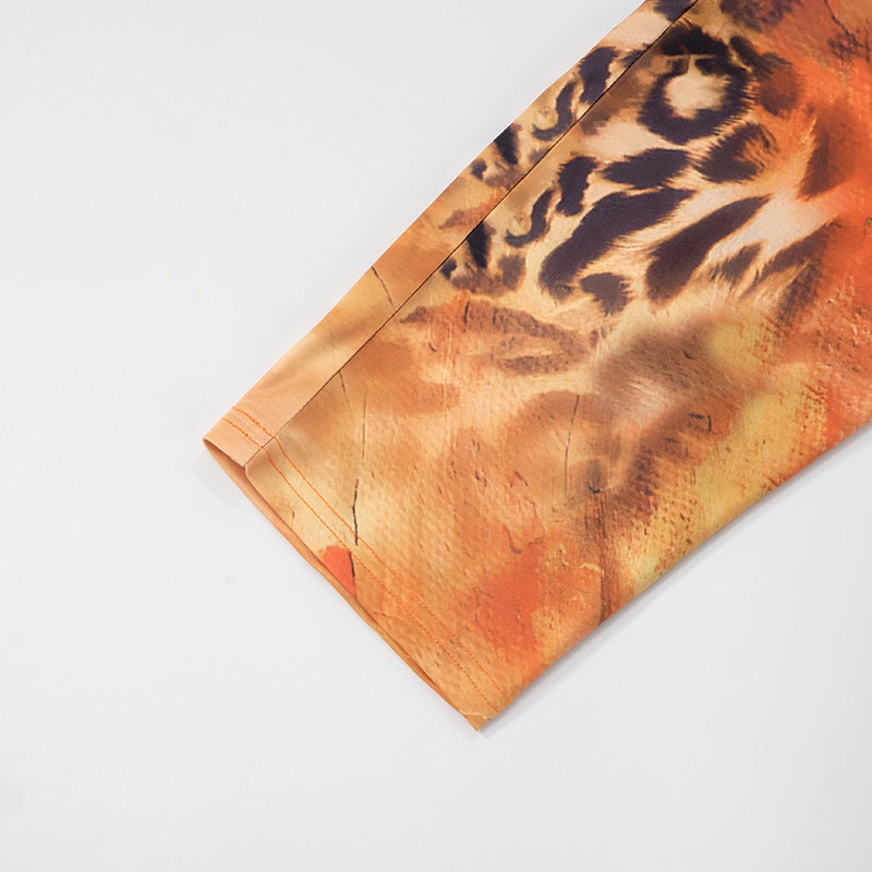 Women Summer Leopard Print Sexy Cropped Pants 14