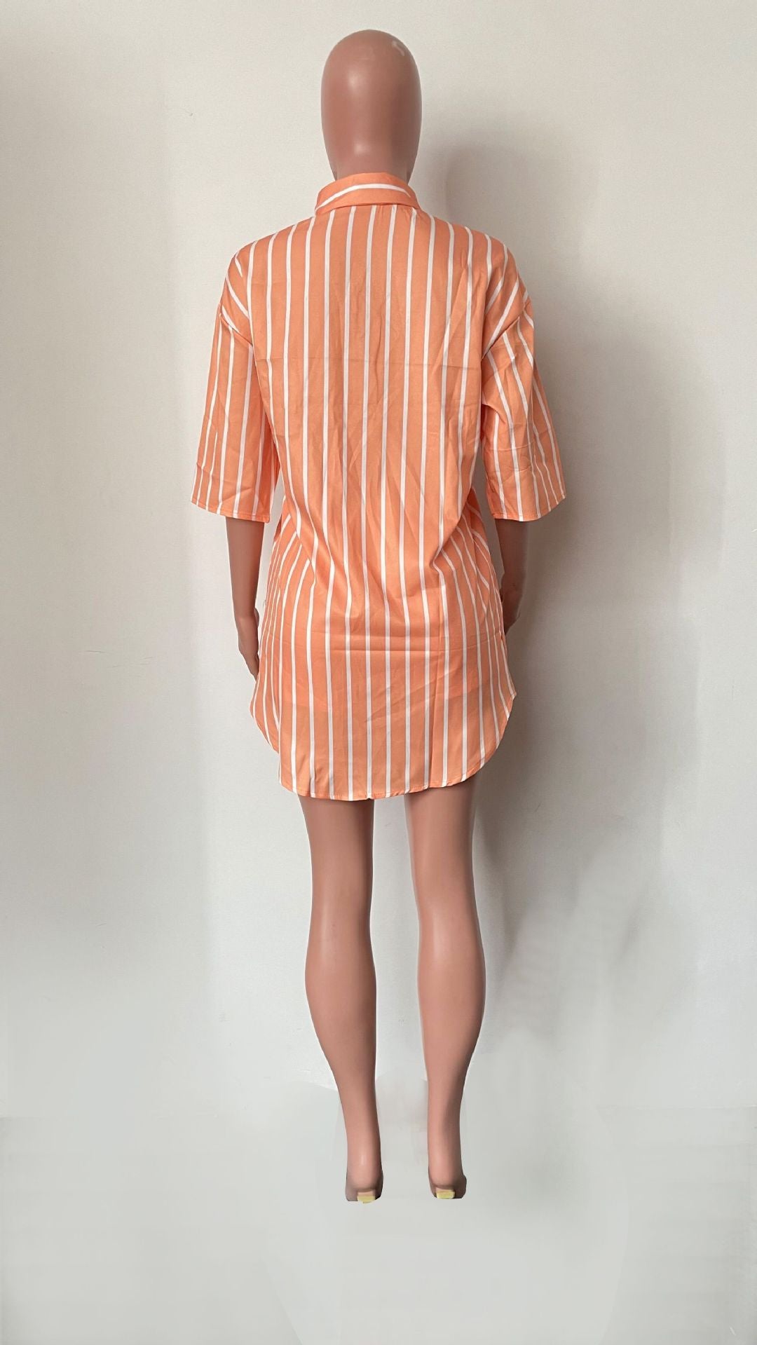 Women Casual Fashion Stripe Print Pocket Shirt and Shorts Two-Piece Set 11