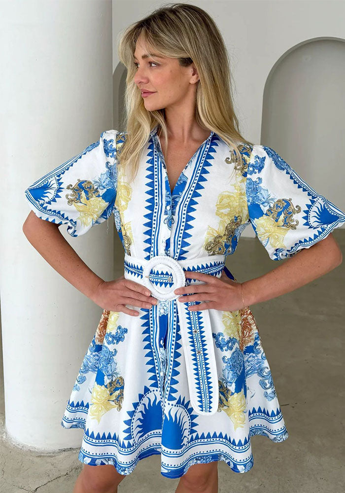 Women Summer Casual Print Turndown Collar Jacket