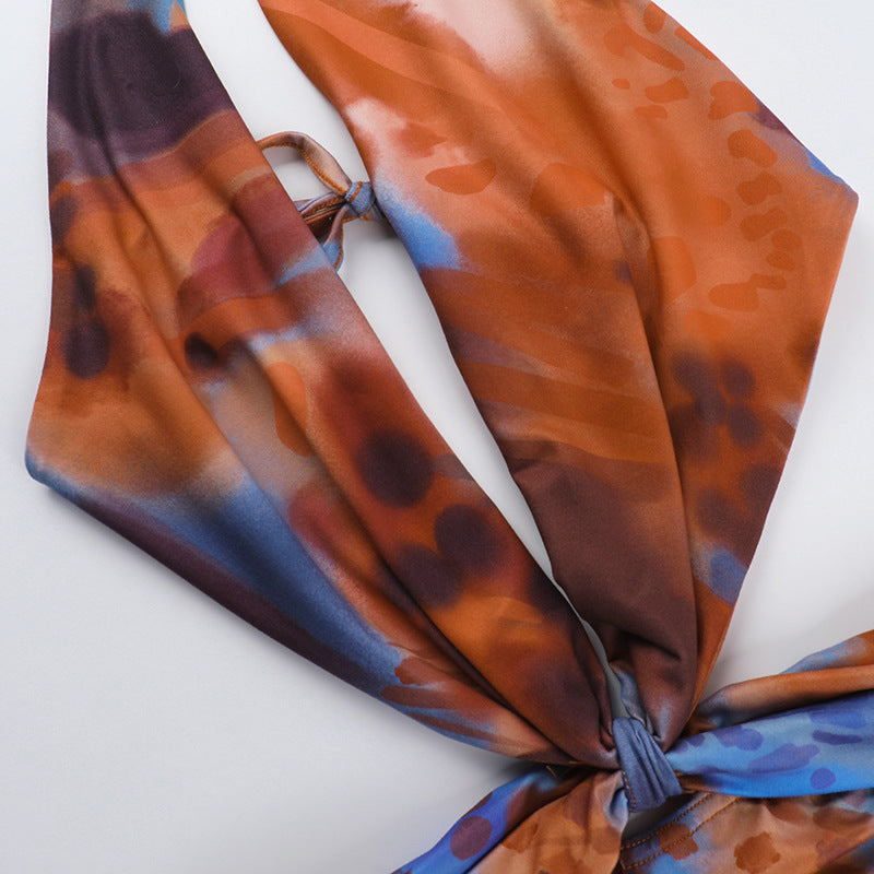 Summer Deep V Hollow Slim Halter Neck Bodycon Short Dress 11