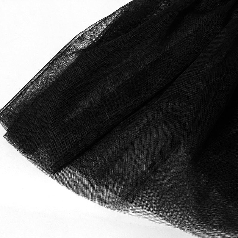 Summer fashion solid color sleeveless mesh patchwork sexy dress 15