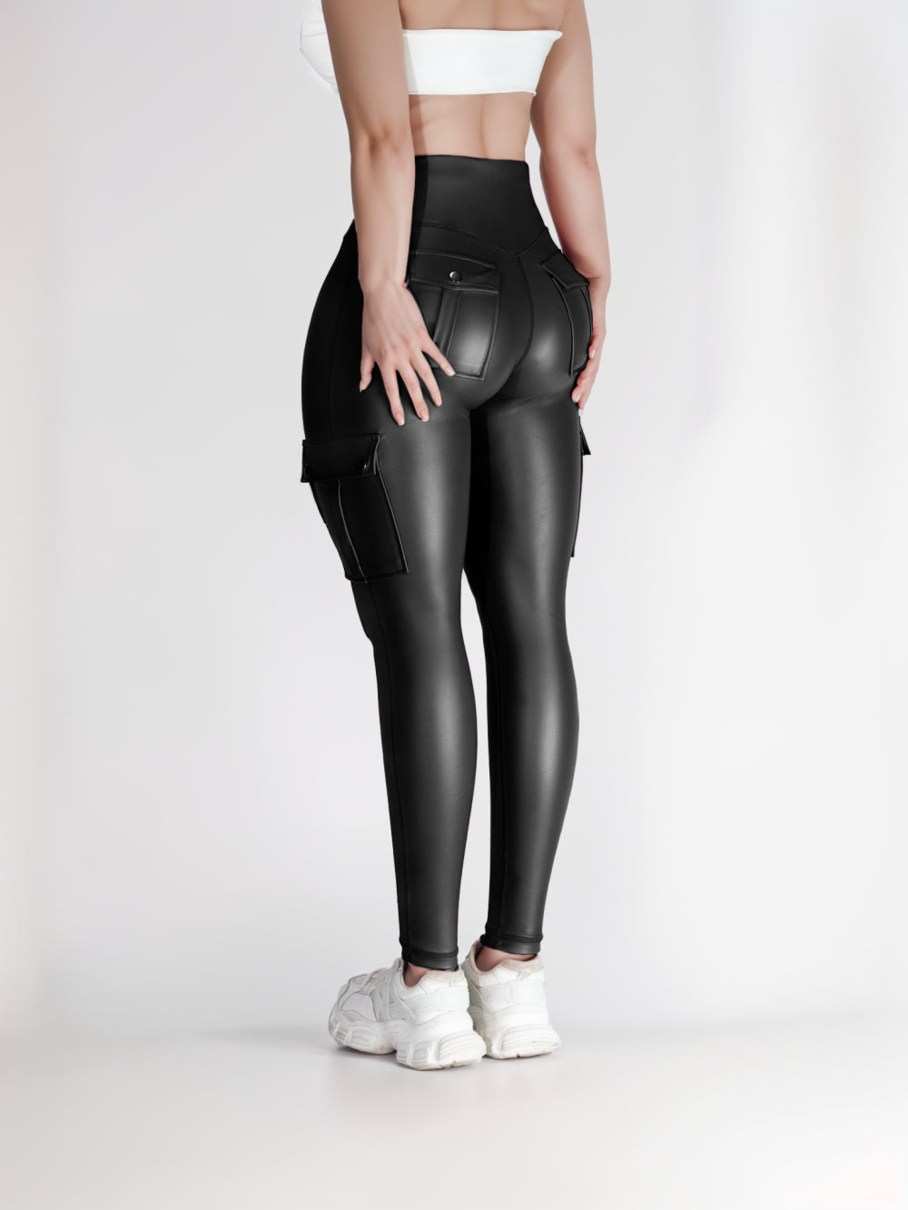 Pocket Cargo Slim Fitness Pants Women's High Stretch Tight Fitting Quick Dry Running Yoga Pants 7