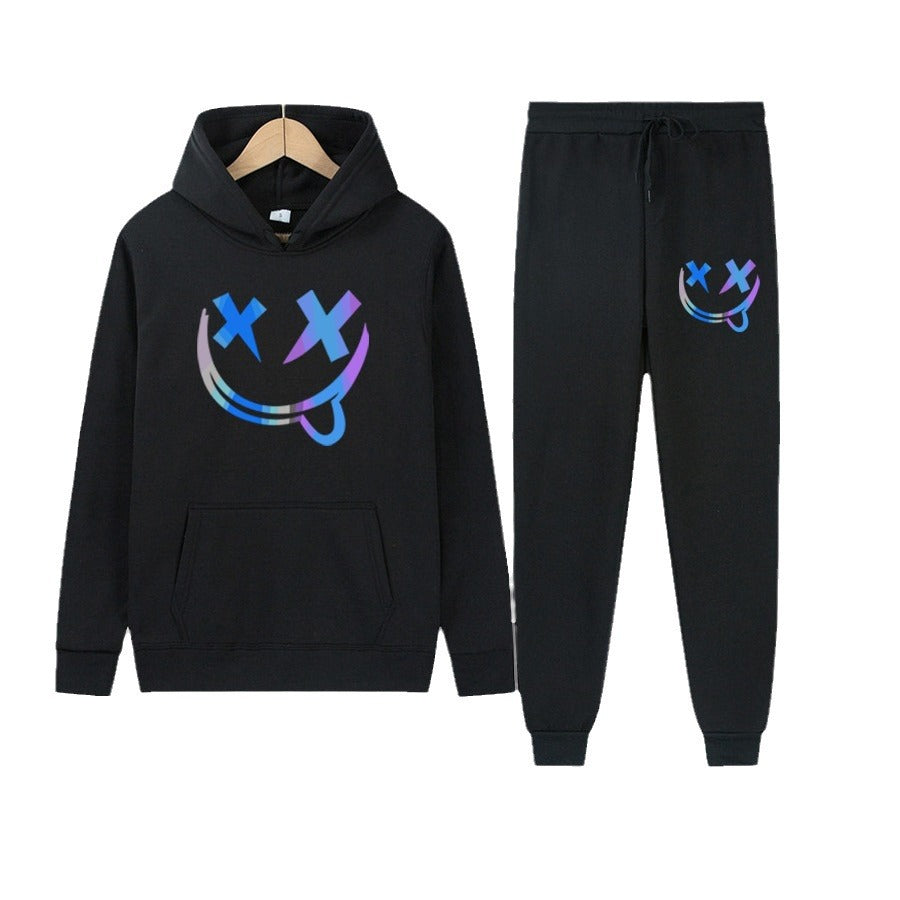 Women Casual Color Block Letter Print Hoodies and Sweatpants Two-piece Set 7