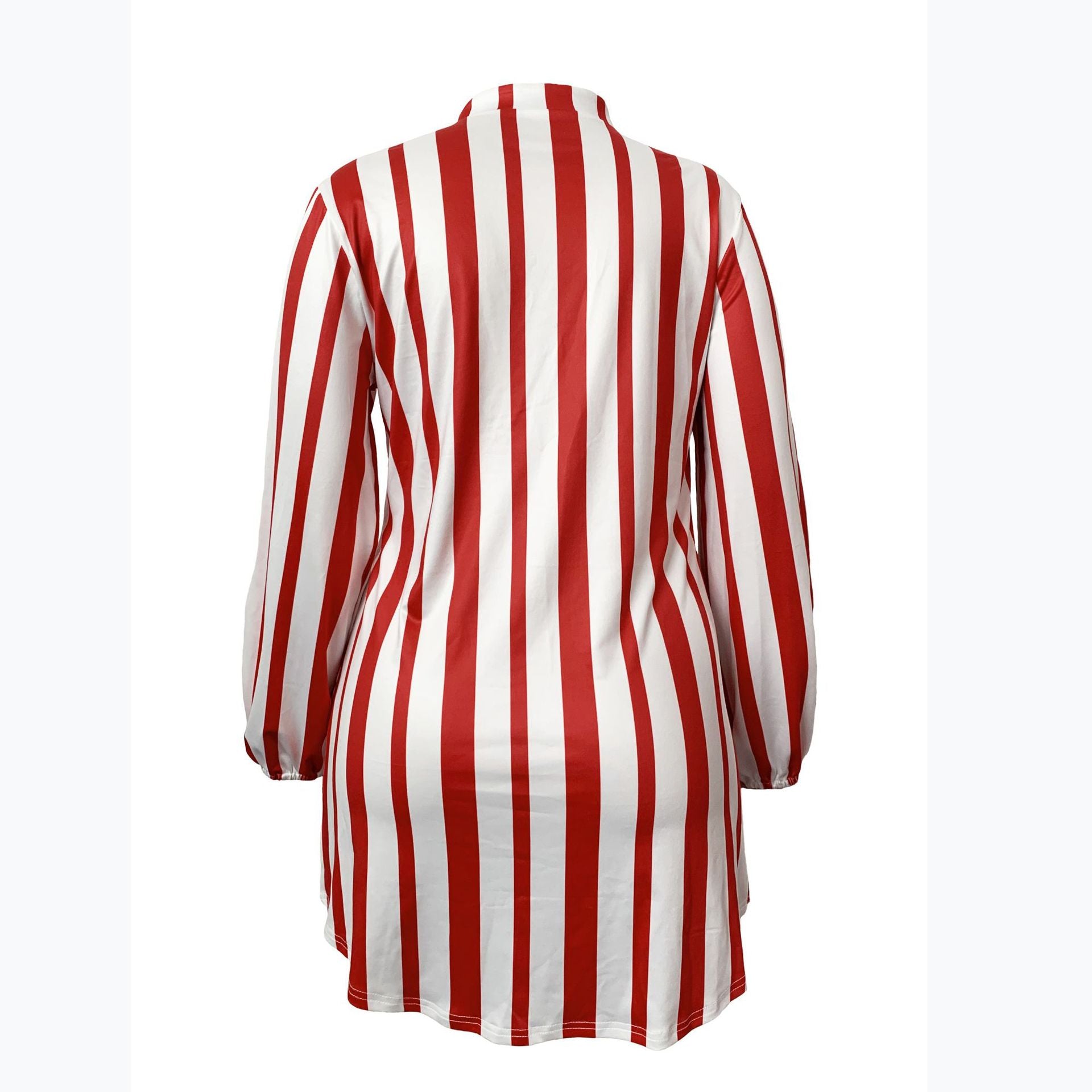 Plus Size Women Striped Casual Shirt Dress 6