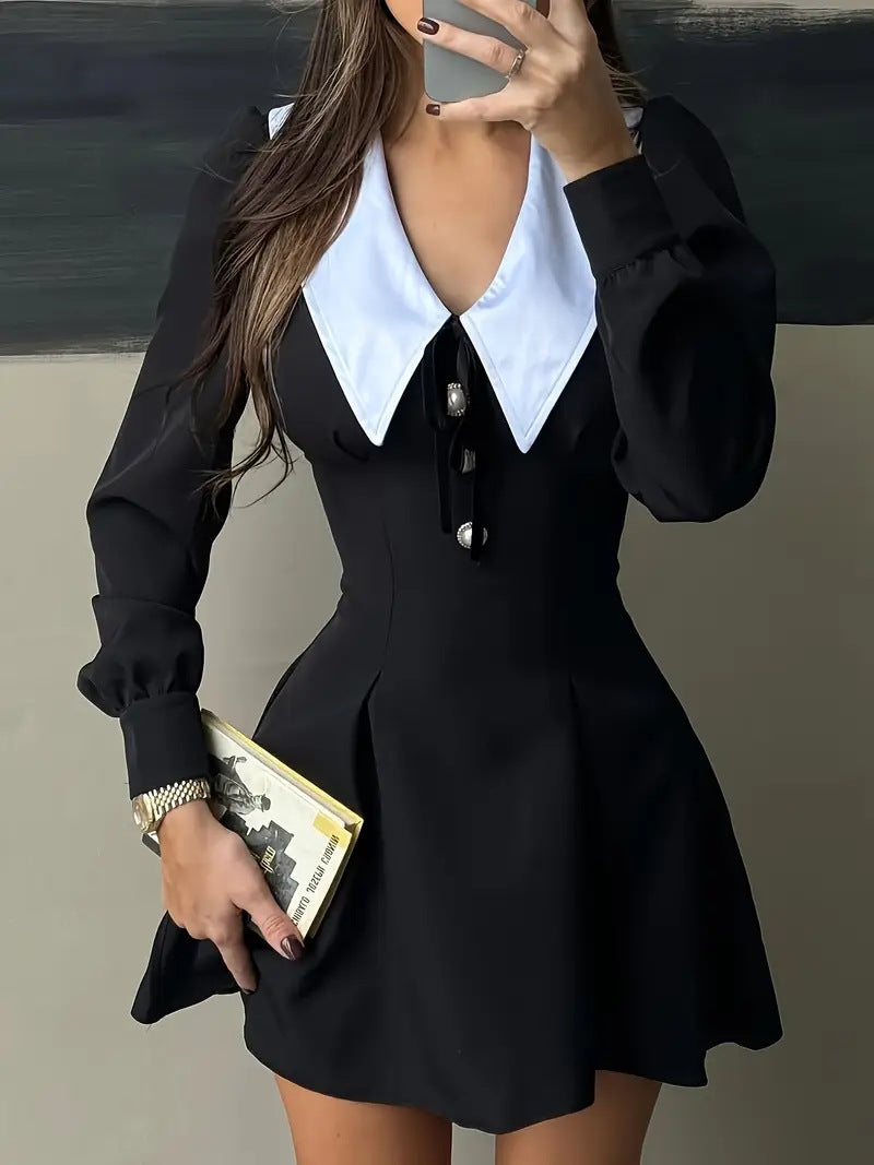 Women French Long-Sleeved Autumn Dress 4