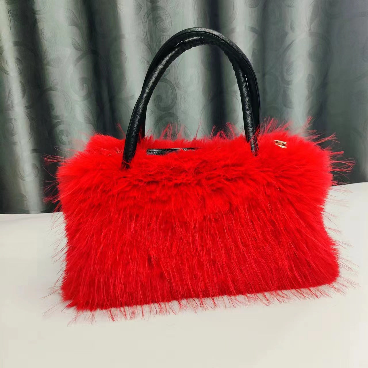 Faux fur plush handbag Faux raccoon fur handbag 22