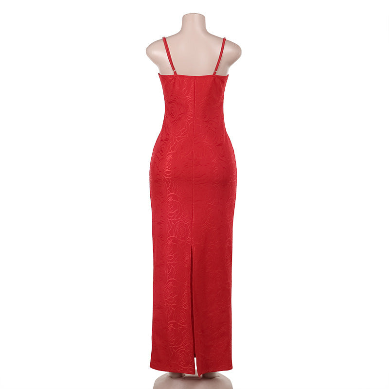 Women Autumn Sexy Suspender Lace Bodycon Dress 8