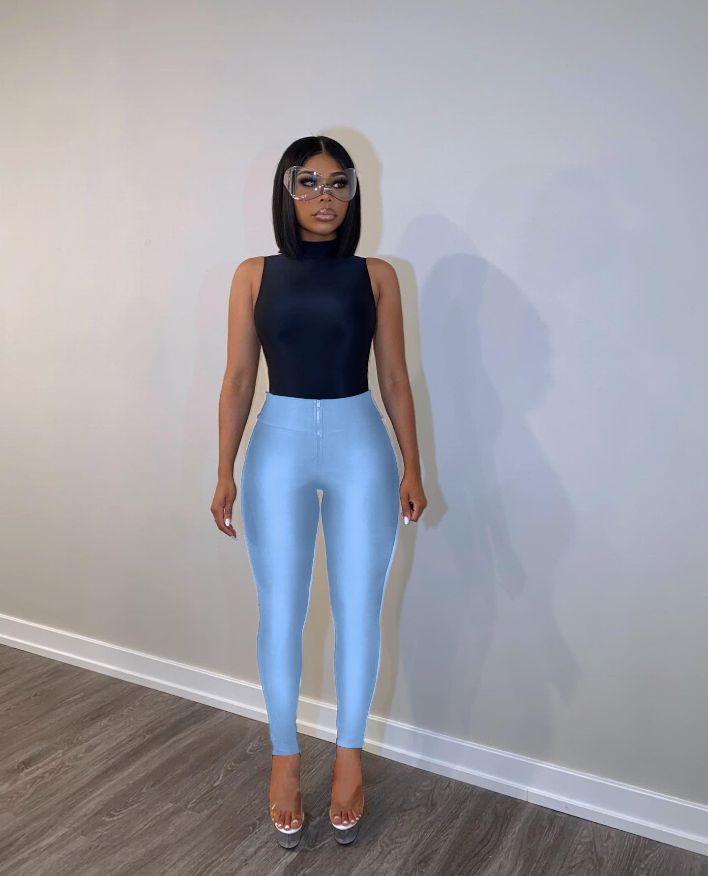 Women Summer Solid Stretchy Zipper Pants 6