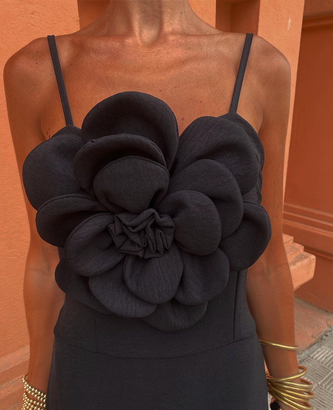 Women Large Flower Suspender Maxi Dress 9