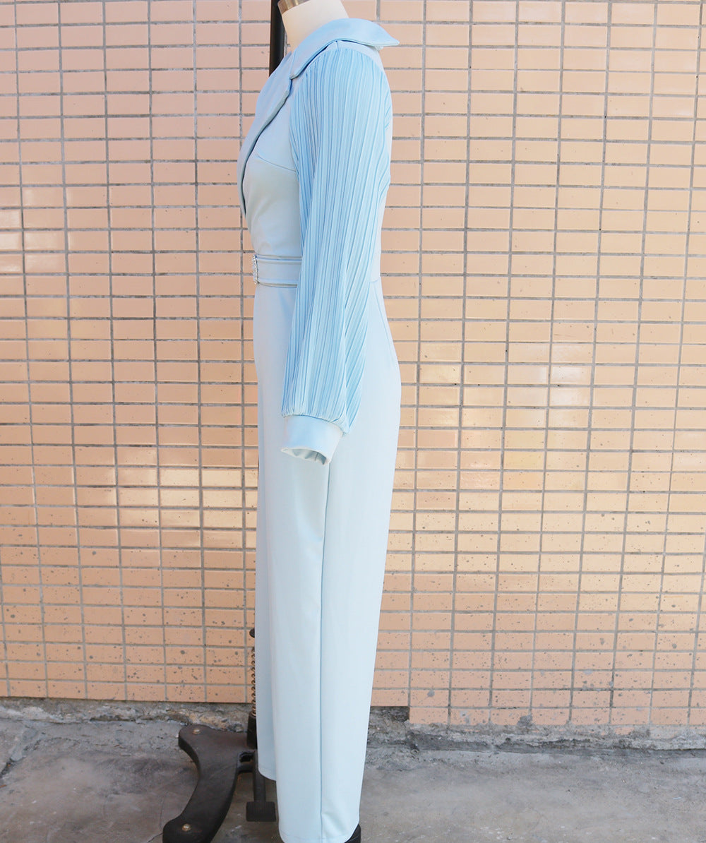 Autumn And Winter Chiffon Patchwork Long-Sleeved Women's Formal Jumpsuit 6