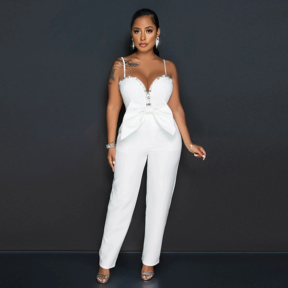 Diamond Chain Sexy Straps Style Slim Jumpsuit For Women Fashionable Women's Clothing 4