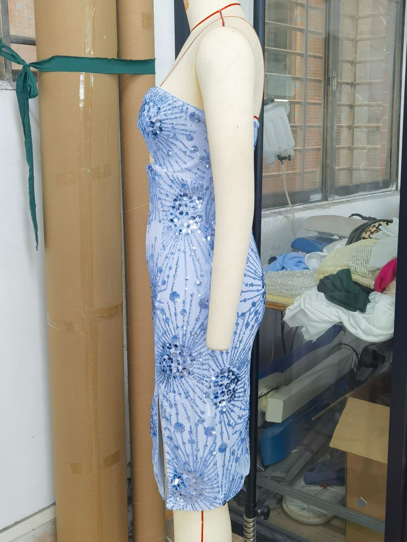 Sexy Low Back Sequin Dress Summer Women's Prom Dress 8