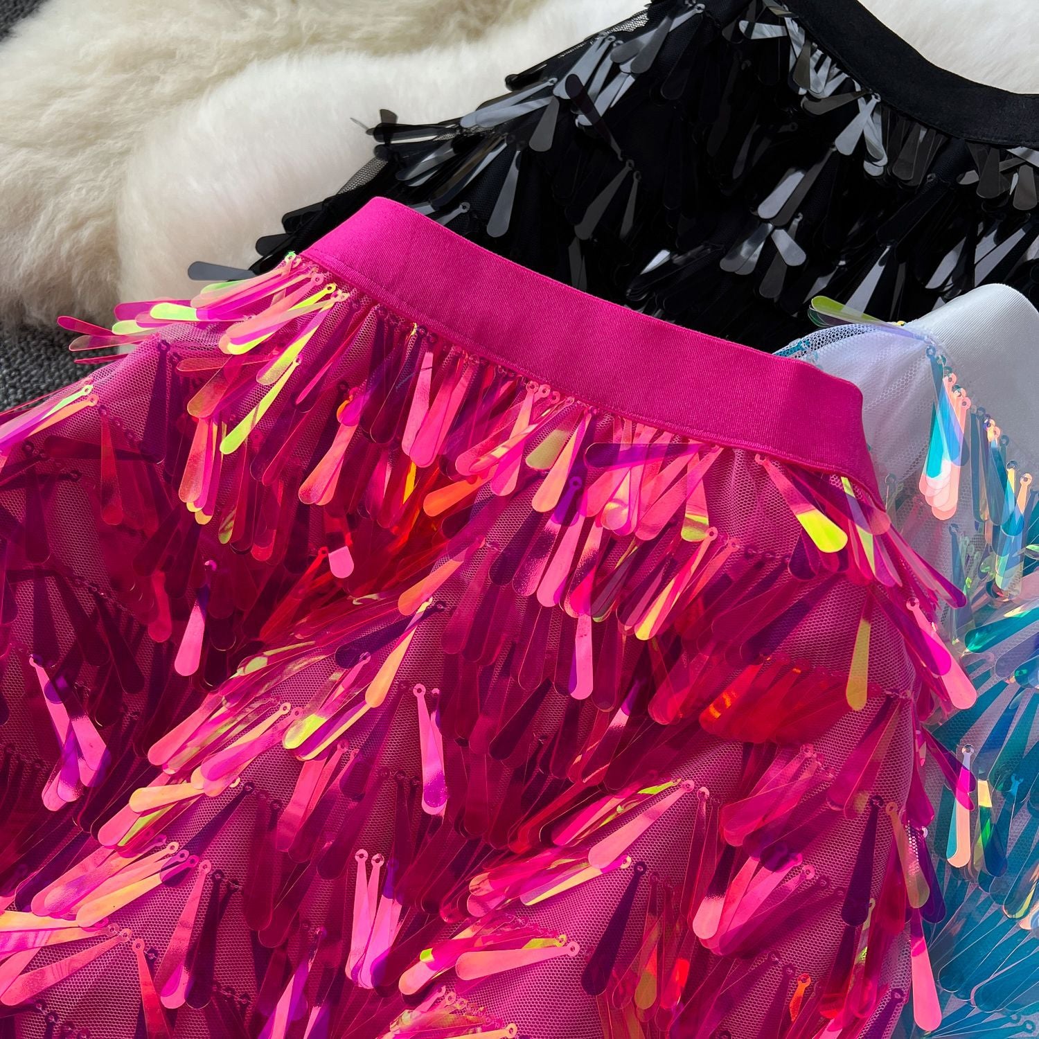 Women Summer Sequined Sparkling Skirt 11