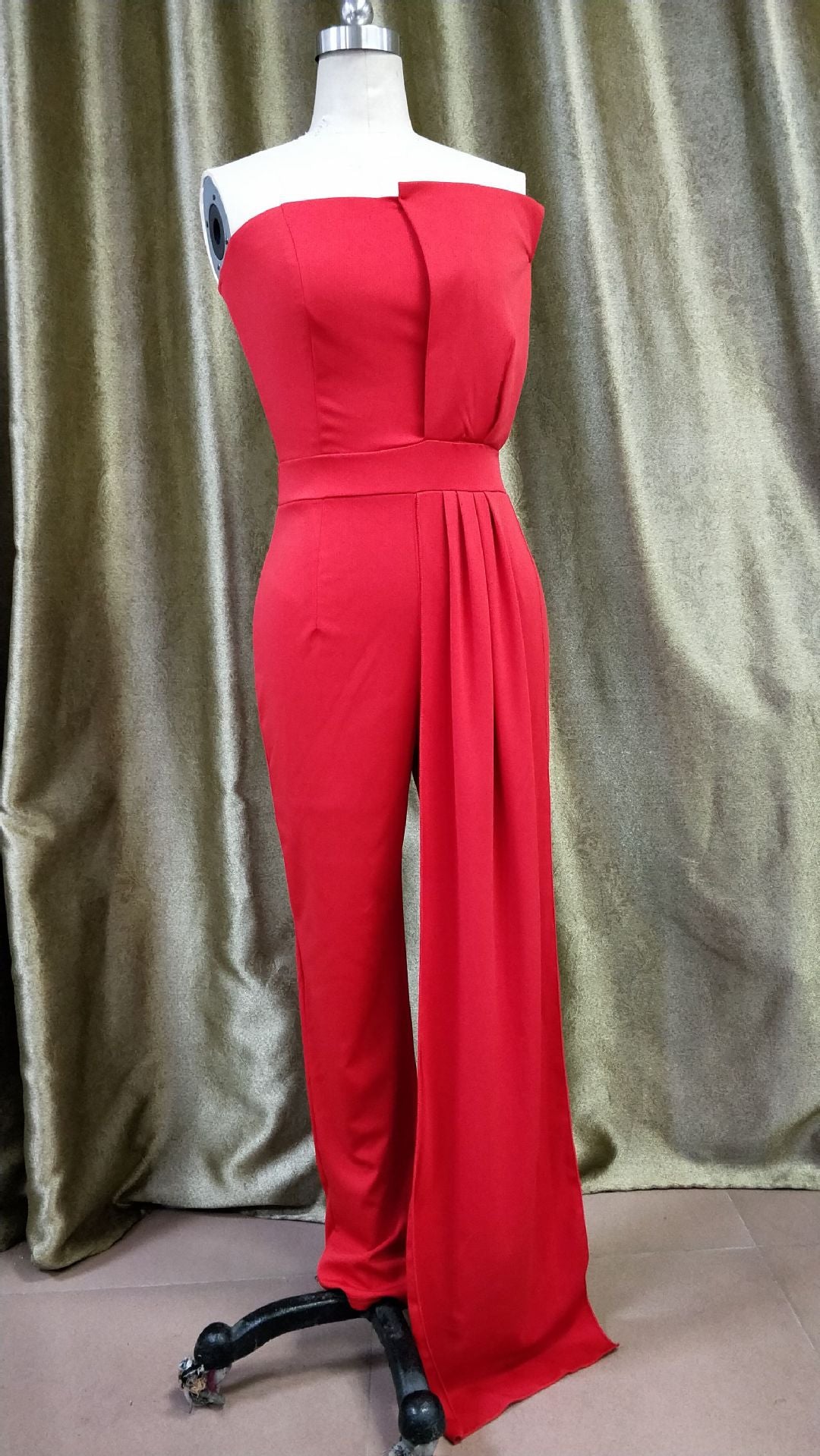 Women 's Solid Color Strapless Formal Party Elegant Jumpsuit 17