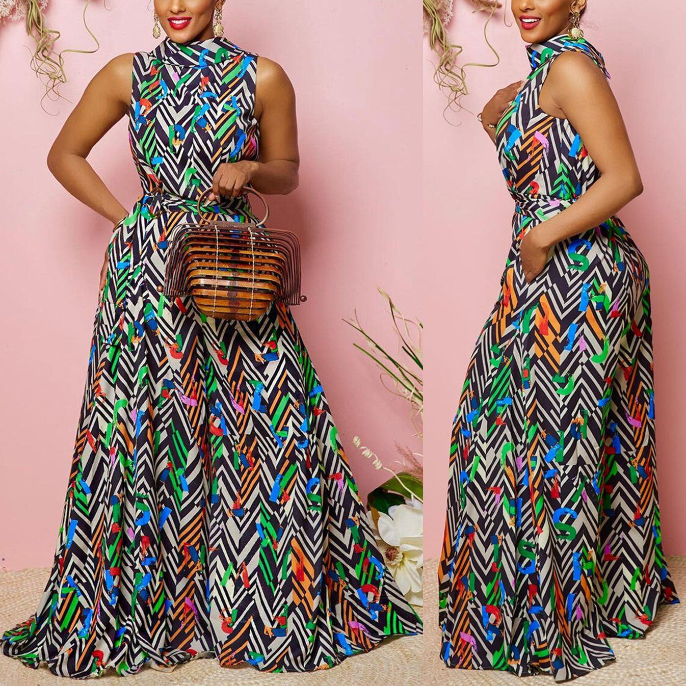 Women Printed Wide Leg Jumpsuit