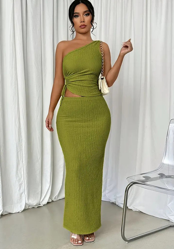 Women Spring/Autumn Sleeveless Top and Skirt Two-Piece Set