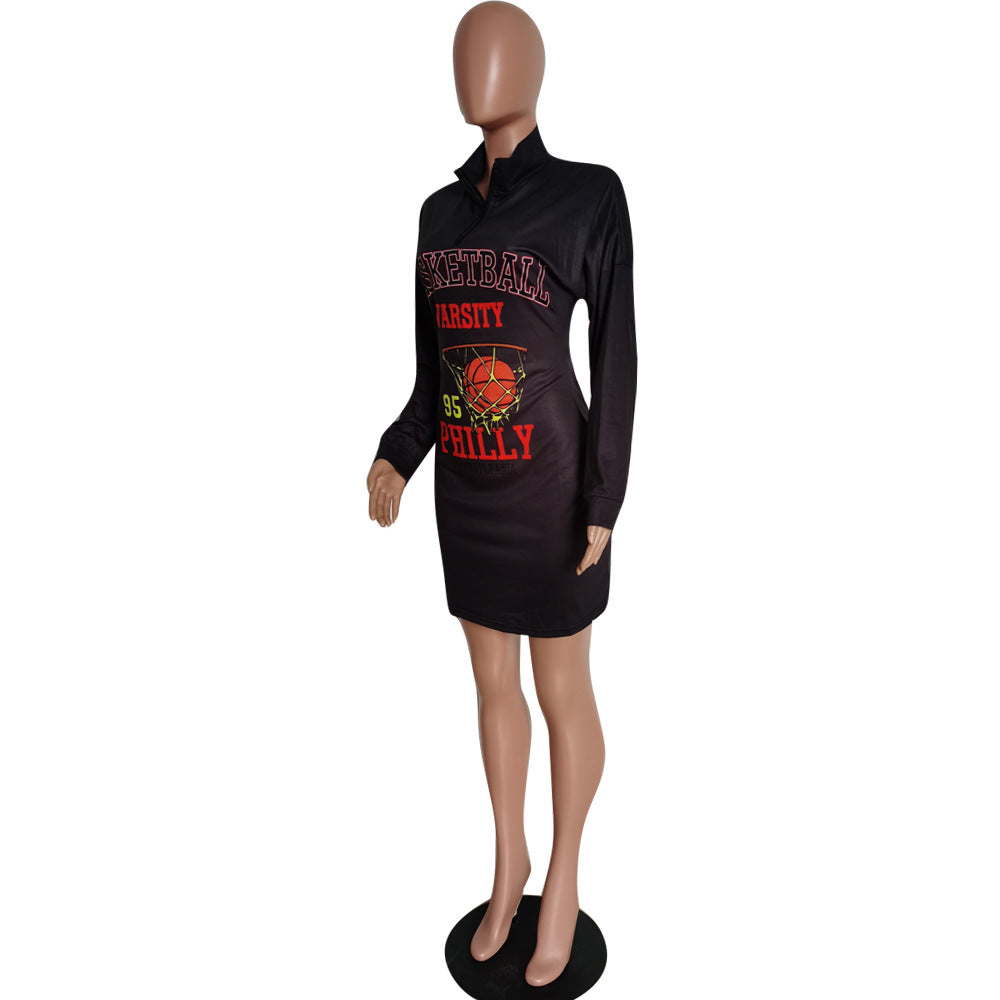 Women's Autumn and Winter casual letter print dress 5