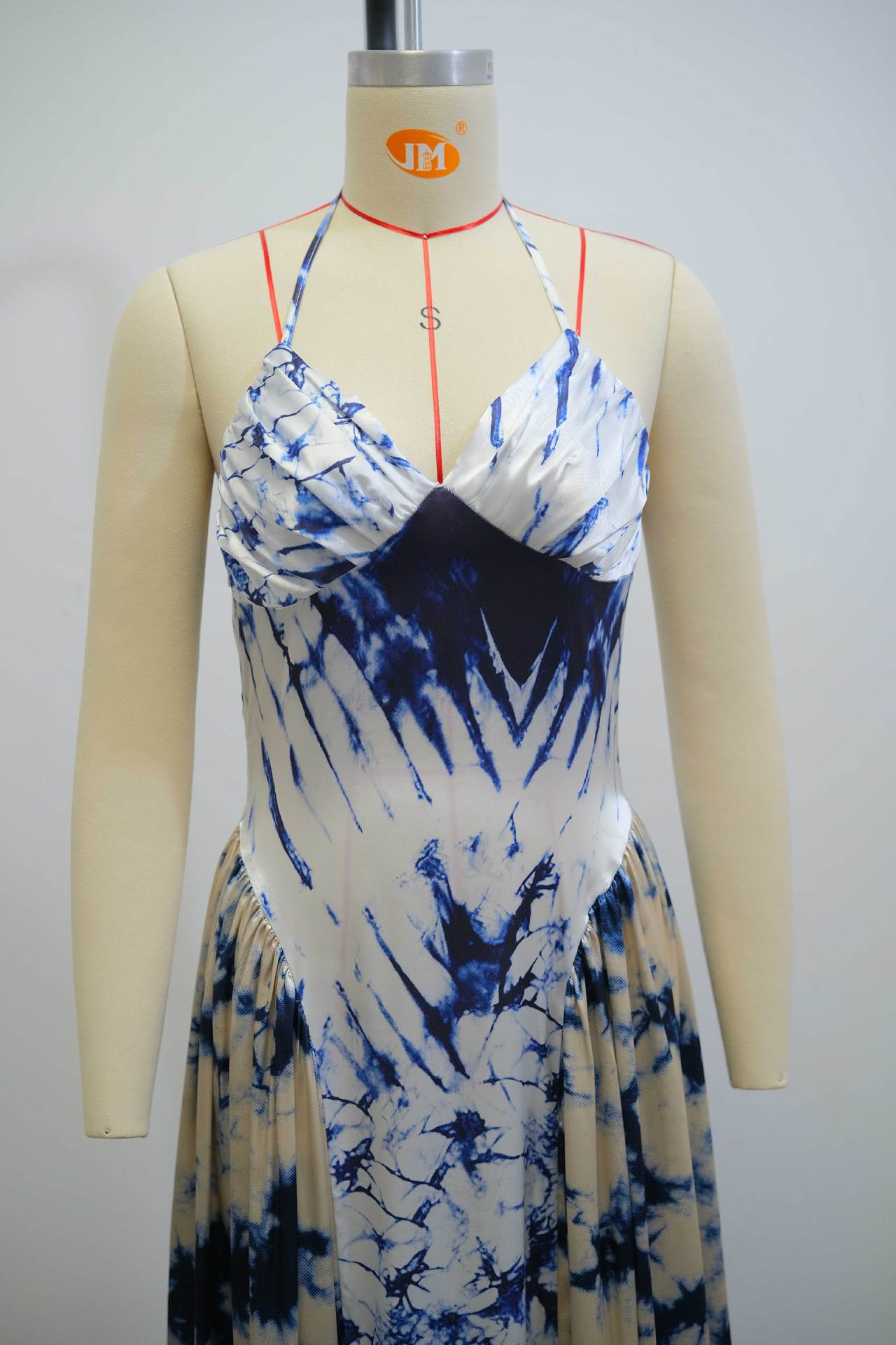Women summer v-neck Halter Neck Sleeveless Printed Dress 6