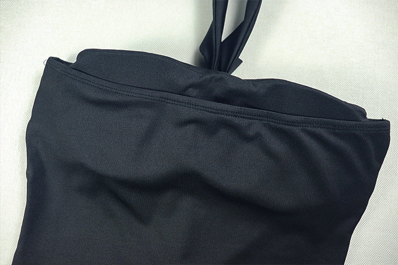 Solid color chic women's clothing low back strapless halter neck long dress formal party gown 13