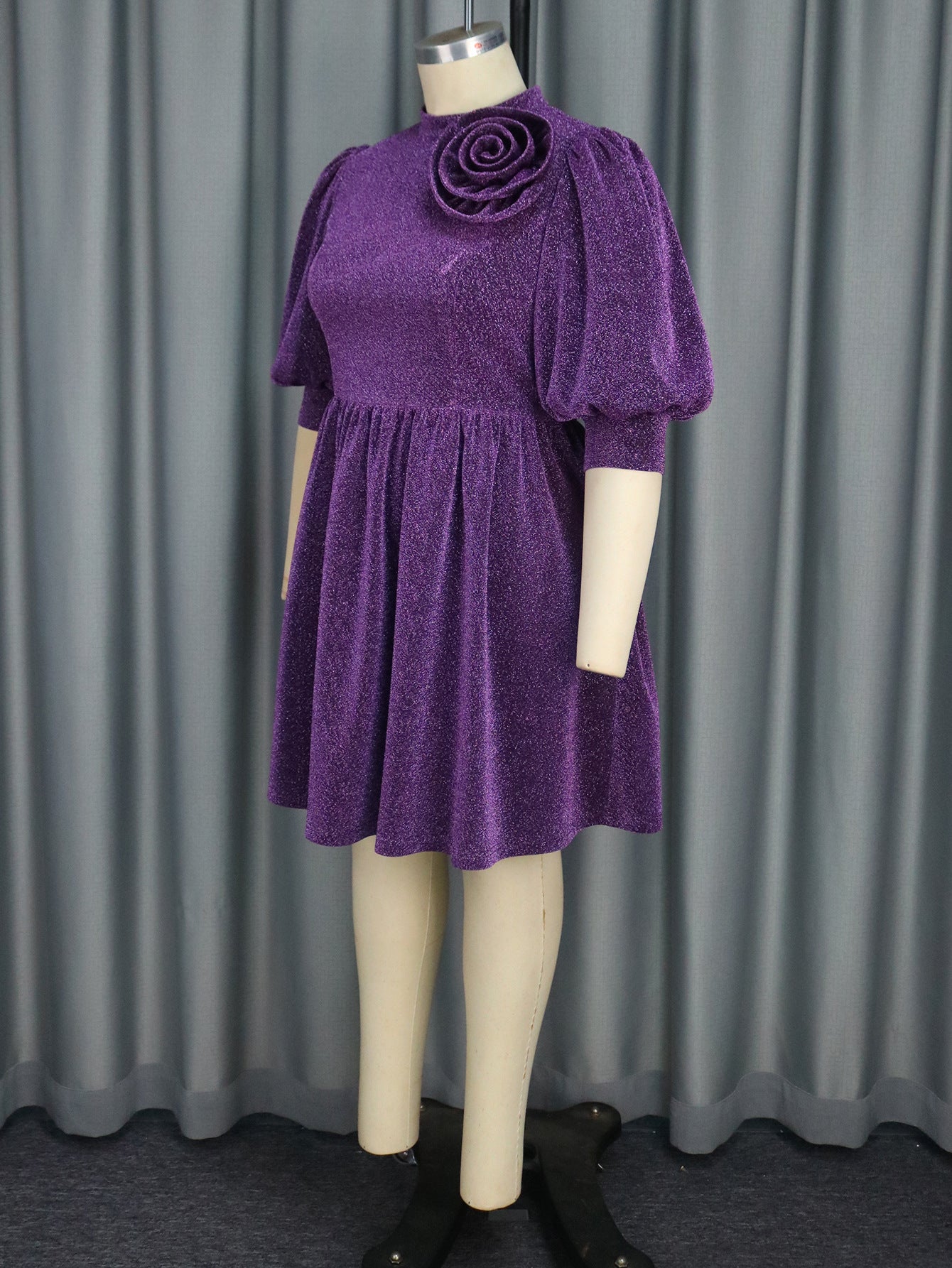 Women Solid Party Formal Party Floral Dresses 9