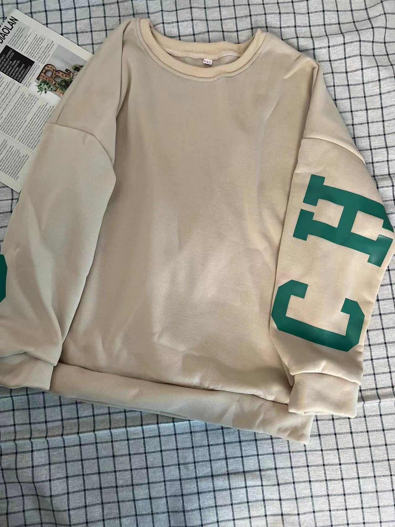 Fashionable Women's Letter Solid Color Hoodies 7