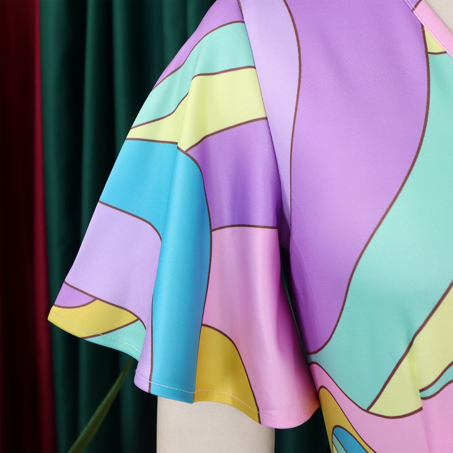 Summer Fashion Chic Women's Belt Print African Plus Size Midi Dress 38