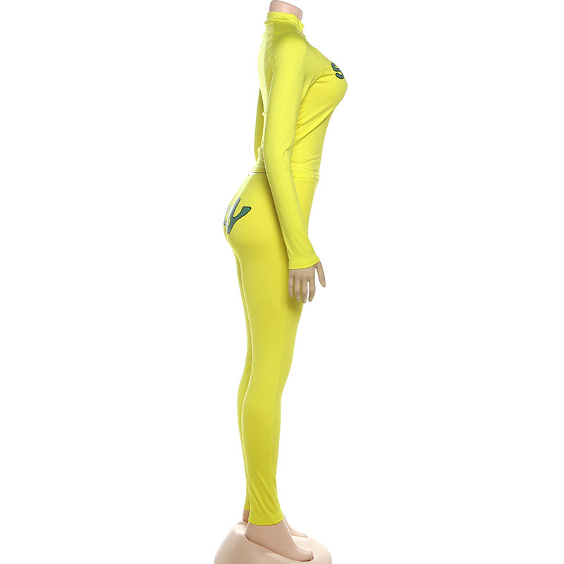 Women Fall Casual Printed Long-Sleeved Top and Pants Two-Piece Set 10