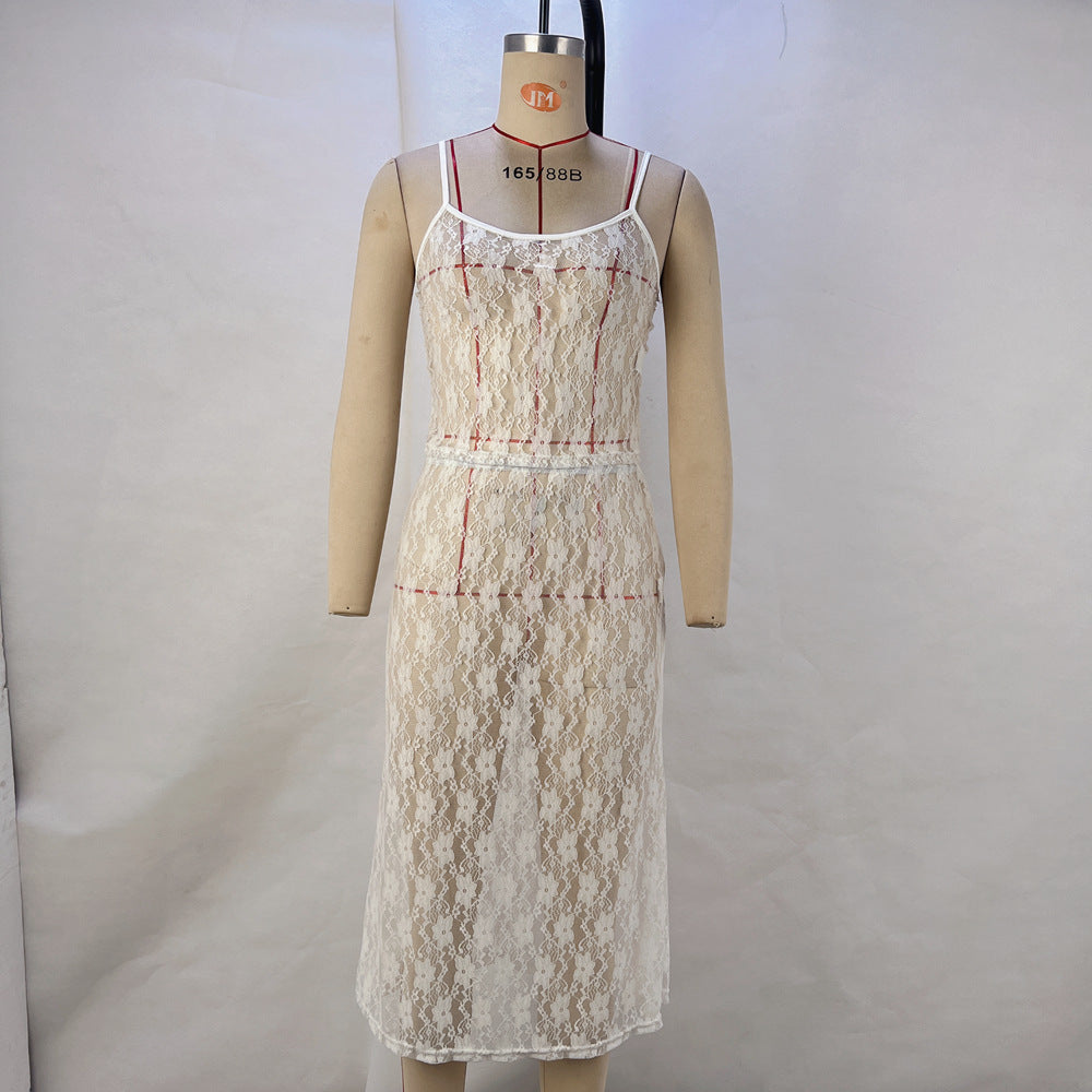 Women Lace Skirt See-Through Lace Sexy LingerieSet 8