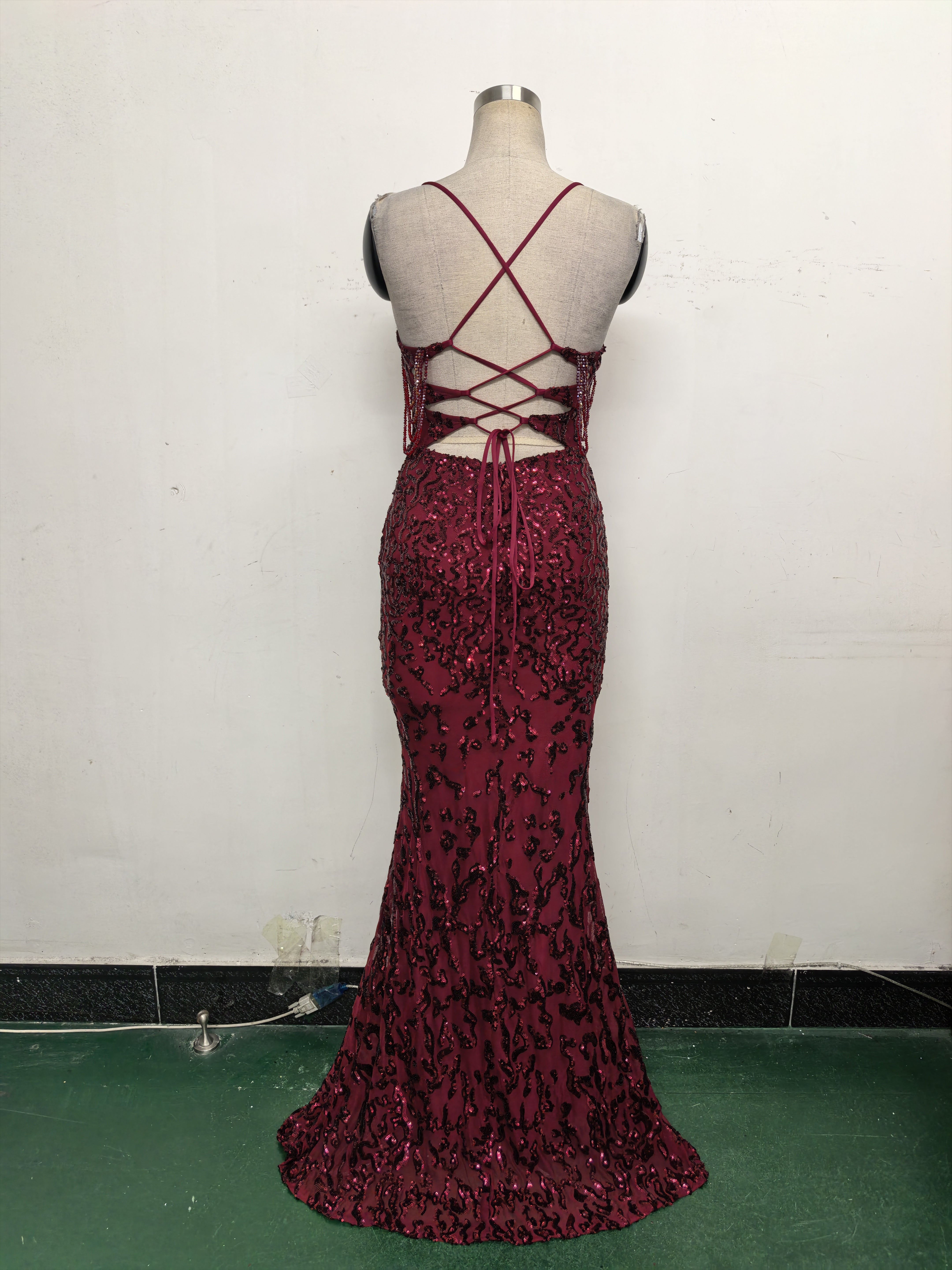 Women crystal diamond sequin embroidery Formal Party evening dress 35